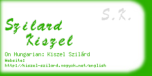 szilard kiszel business card
